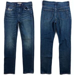 Madewell High Rise Slim Boyjean Distressed Jeans